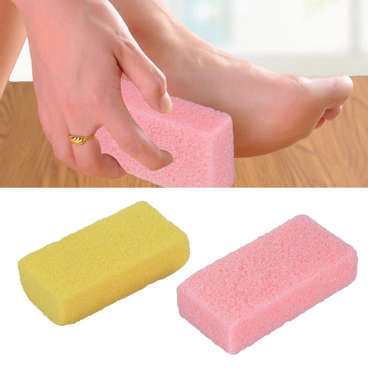 

2pcs Pumice Stone Foot Care Rectangle Foot Pumice Stone Foot Pedicure Tool Callus Remove Stone For Dead Skin Hard Skin - Random