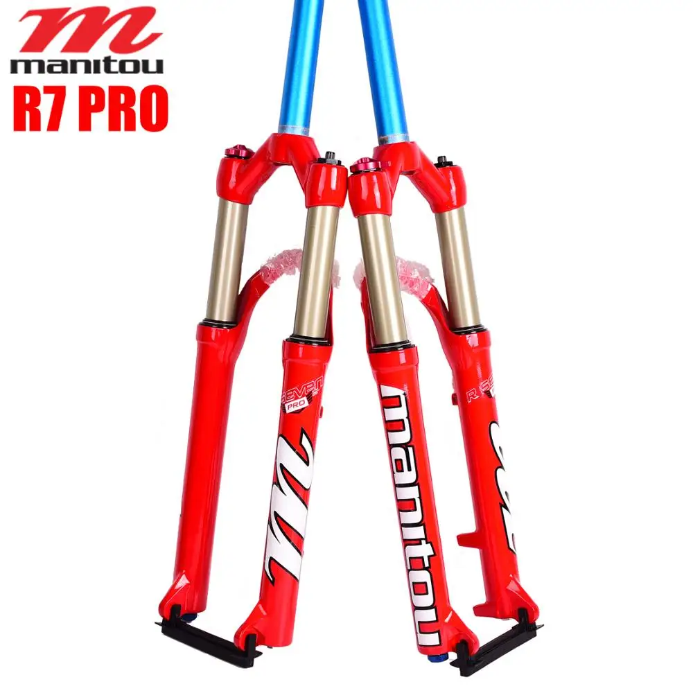 

MANITOU suspension Bicycle Fork R7 Pro 26 inches Mountain MTB Bike Fork red Pk SR SUNTOUR air Forks Oil and gas fork remote lock