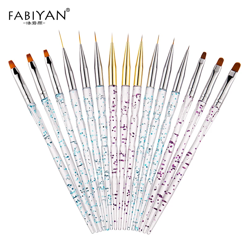 

Nail Art Brush 3Pcs/Set Acrylic Handle Liner Painting Line Grid Flower 3D Design Drawing Round UV Gel Extension Builder Flat Pen