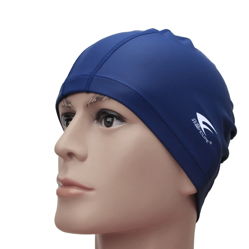 SGODDE 1PCS Waterproof PU Swimming Caps Elastic Soft Fabric Protect Ears Long Hair Sports Swim