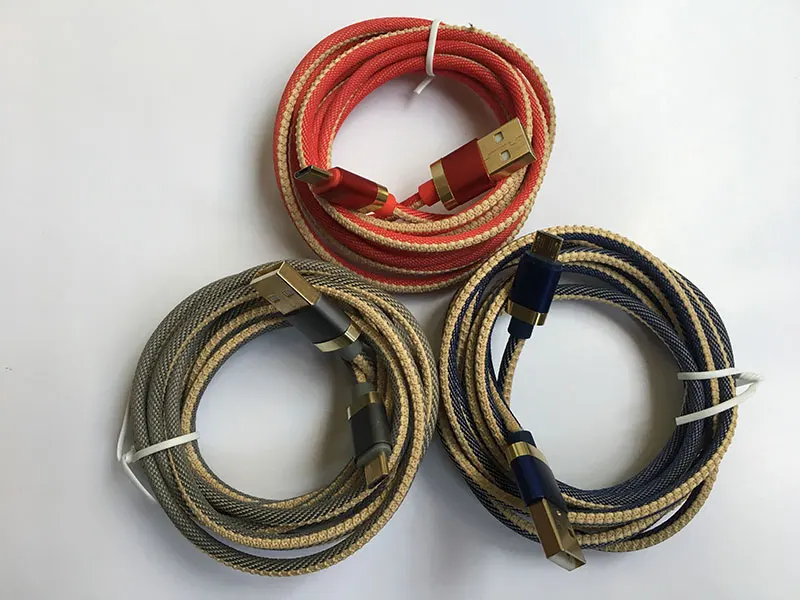 

KKREFF 2M Gold Tip Fabric Micro USB Cable For Android Huawei Xiaomi Vivo Oppo Data Charging Mobile Phone Cable