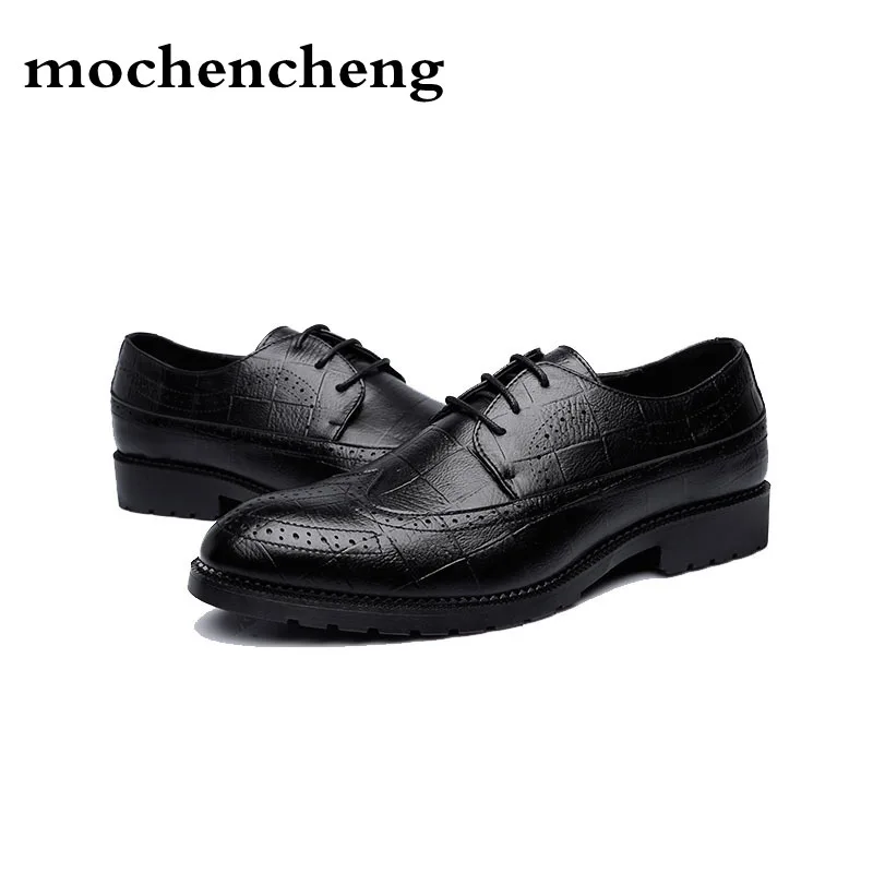 Black Dos gray Se Vestem Clássico Cavalheiro Business Casual Luxo Homens Couro Sapatos De brown qwgOnUTPz