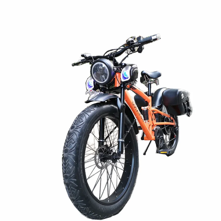 

Custom 26inch Snow Electric Mountain Bicycle 48v 1000w Lithium Battery E-motor Fat Ebike 4.0 Tires Electric Bike Soft Tail Snow