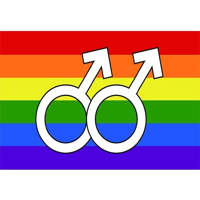 

Double Male Flag LGBT Flags Lesbian Gay Parade Banners 1pc 90*150cm LGBT Pride Polyester Colorful Rainbow Flag for Decoration