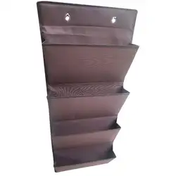 Над висячий Органайзер на дверь с 4 карманами металлические крючки склад Оксфордской ткани сумка (коричневый)
