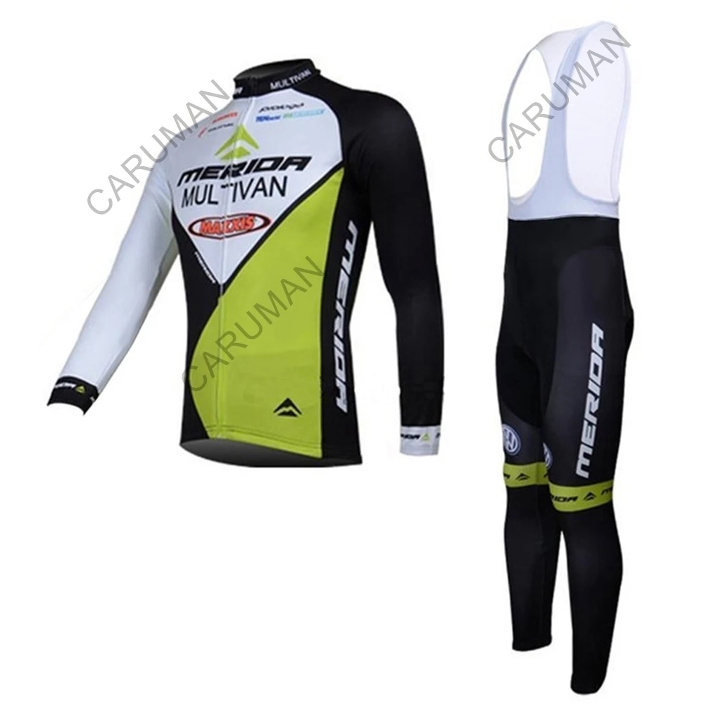 Профессиональная командная Мужская Длинная зимняя теплая флисовая велосипедная футболка с нагрудником, одежда для велоспорта, комплект гелевой одежды MTB Ropa Ciclismo