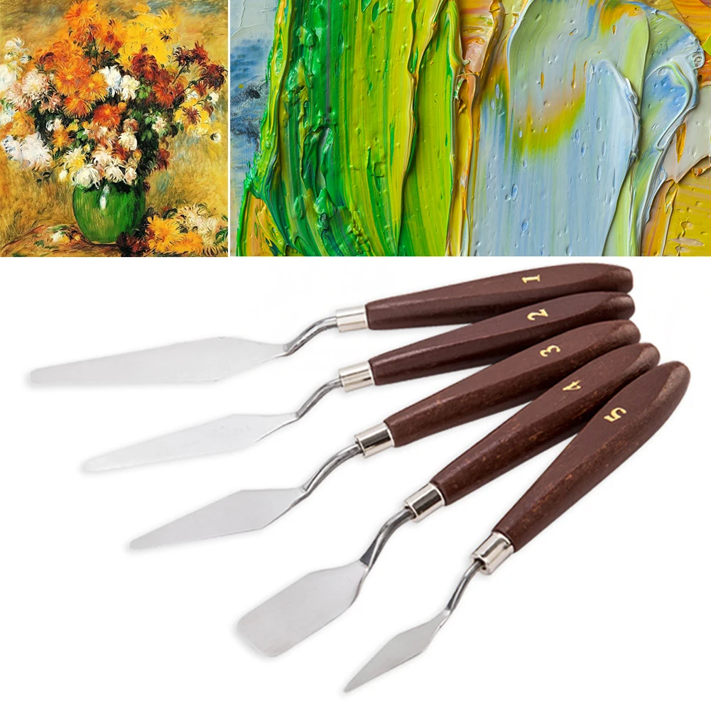 

Spatula Knives Fine Art Palette Scraper Sketched Lines Easy Grip Set Detail Paint Brush Watercolor Blade Oil Painting Tool