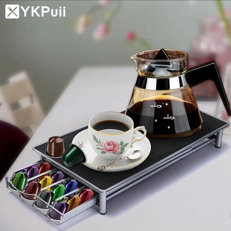 Нержавеющая сталь 36 чашки капсулы кофе nespresso стручки Держатель для хранения стойки ящики кофе капсулы полки Организации