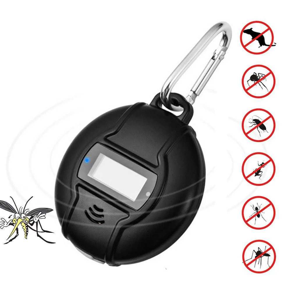 Outdoor Portable font b Electronic b font Mosquito Repeller With Hook Pest Repeller Solar USB Ultrasonic