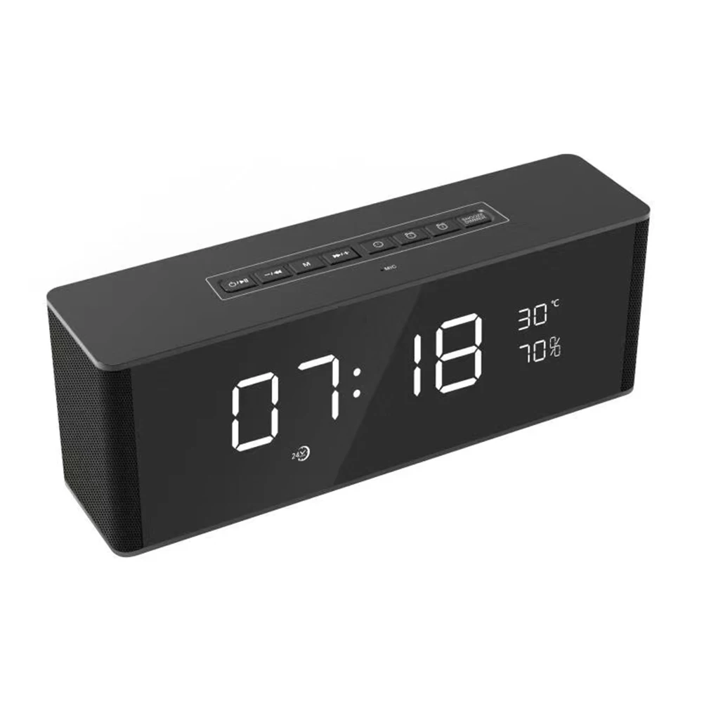 

New LP-C06 mirror bluetooth speaker subwoofer gift card bedside alarm clock speaker