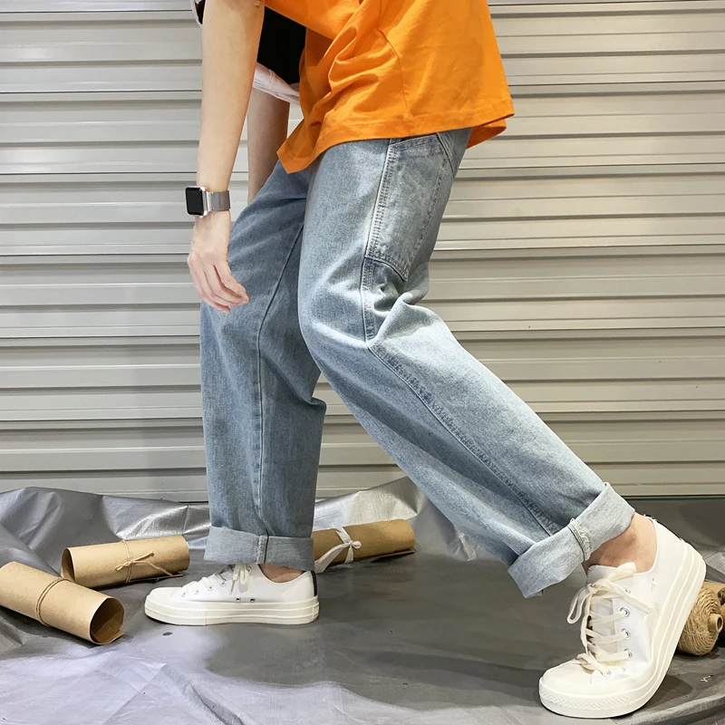

Spring pants men loose jeans Japanese straight
