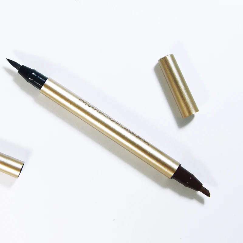 

YANQINA 1 PCS Beauty Women Double-use long lasting Liquid Eyeliner Eyebrow coffee eyebrow Pencil Make Up Waterproof Tool for e