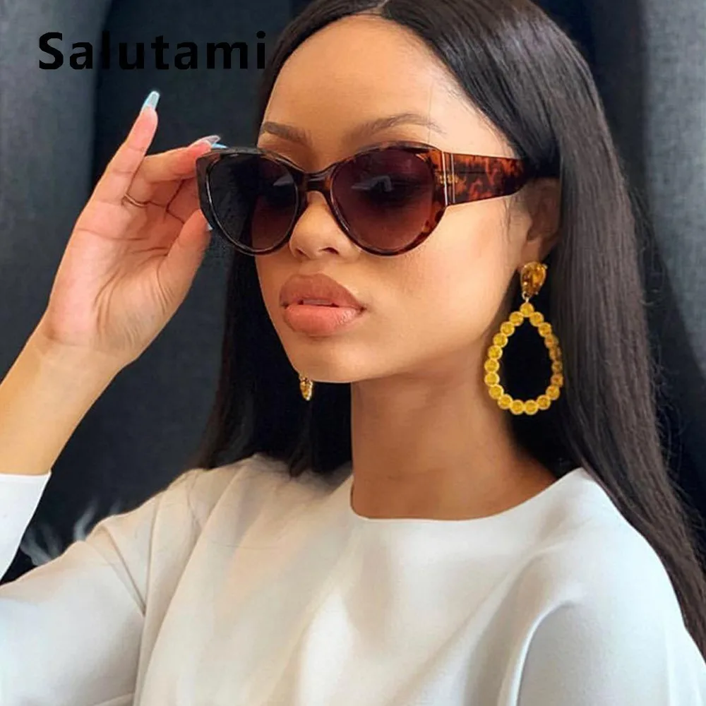 Широкие Круглые Солнцезащитные очки кошачий глаз для женщин, винтажные Ретро Черные леопардовые солнцезащитные очки, женские роскошные брендовые сексуальные очки Oculos для мужчин