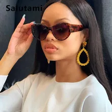 Широкие Круглые Солнцезащитные очки кошачий глаз для женщин, винтажные Ретро Черные леопардовые солнцезащитные очки, женские роскошные брендовые сексуальные очки Oculos для мужчин