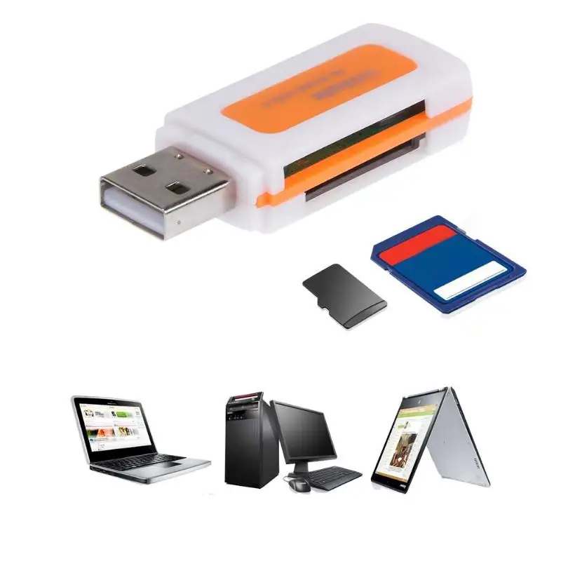 Мини USB 2 0 4 слота для смарт карт SD/MMC TF MS M2 кардридер|Картридеры| |