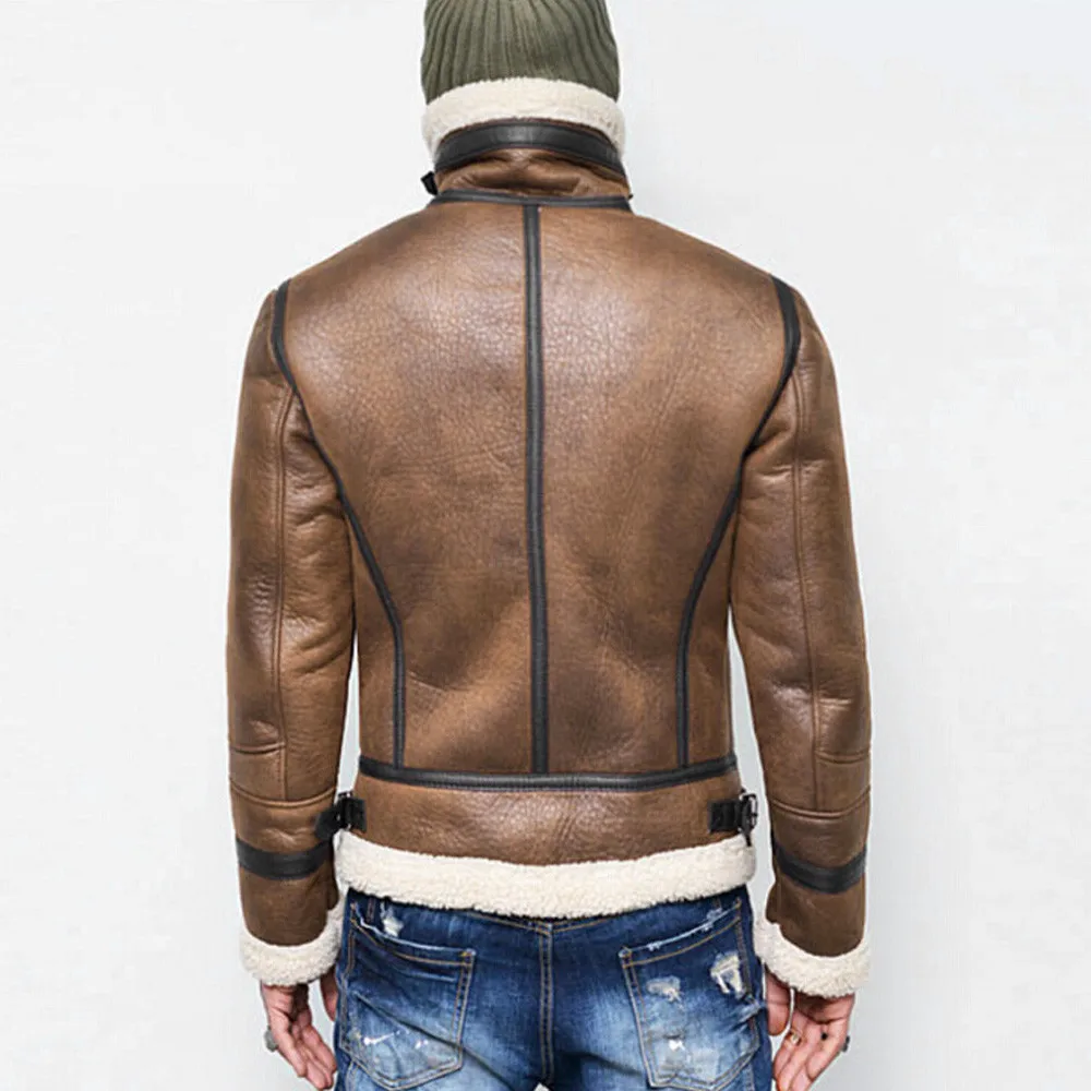 Vêtement Vestes Streetwear Hop Doublure Noir À D'extérieur Glissière Chaud Hip En Peluche Revers Cuir Hommes marron 2019 Veste Rebicoo Homme Manteau Ours 8wnm0N