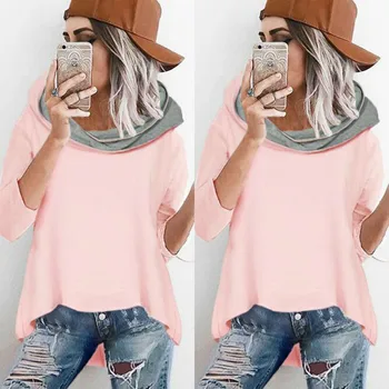 

Hoodies Women Sweatshirt 2018 Autumn Hooded Short-length Irregular Pullover Jacket Solid Color Vestidos Stranger Things