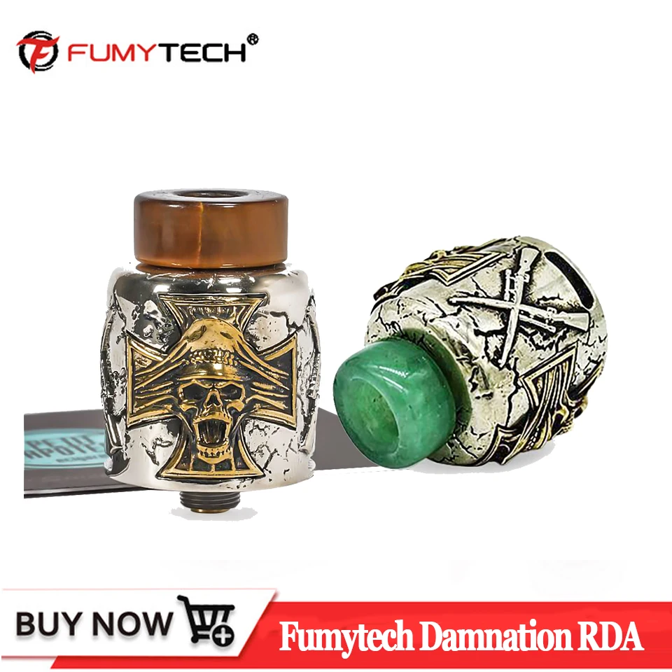 Оригинальный Fumytech Damnation RDA бак распылитель 24 мм ввиду капает сок заполнить Pin Vape