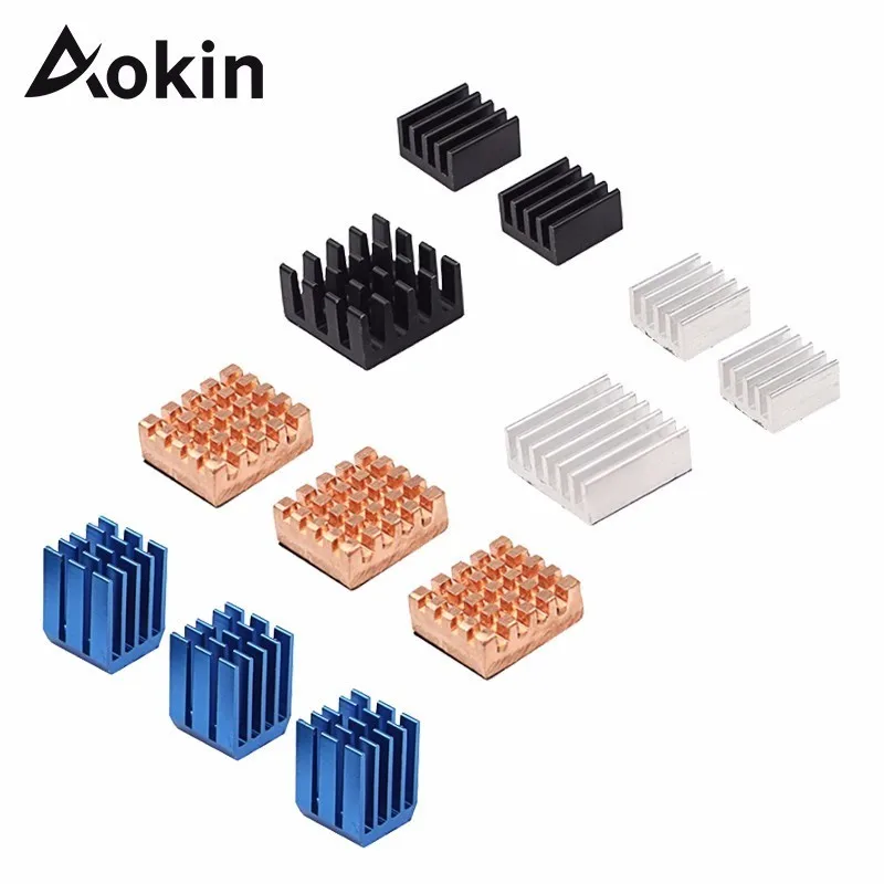 

Copper Heatsinks for Raspberry pi 3 model b raspberry Radiator Cooler Aluminum Heatsink Kit for Raspberry Pi 3 Pi 2 Pi Model B+