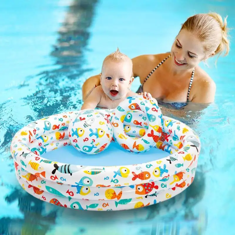 

Baby Tubs 260 L 0.25mm PVC Baby Kids Inflatable Swimming Pool Set Outdoors Children Basin Bathtub with Swimming Beach Ball