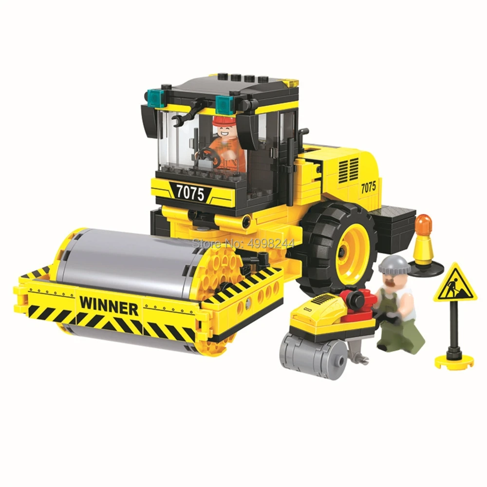 

7075 311pcs City Engineering Construction Team Roller Winner Building Blocks Bricks Toy
