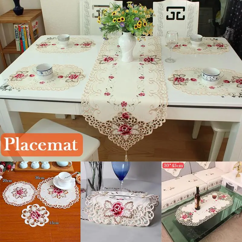 

New Retro European Pastoral Embroidered Tablecloth Table Runner Home Kitchen Dining Room Decoration Furniture Protector Covers