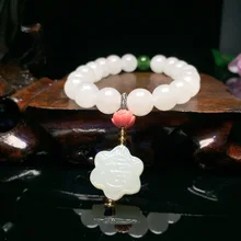 Erkek Bileklik& Браслеты Yu Xuan, подлинный Браслет Хотан ручной 10 мм бусины Collocation Hotan Haku Mokuren каждый Stof