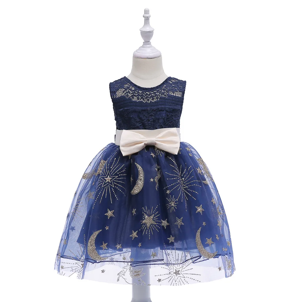 

2019 Promotie Roupas Infantis Menina Vestido Infantil Xia Xin Girls'flash Poeder Jurk Rok Lace Hollow-out Peng Kinderen