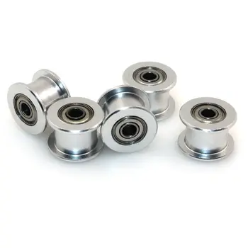 

GT2 3mm Bore Aluminum Toothless Timing Belt Idler Pulley for 3D Printer 6mm Width Timing Belt (Pack of 5pcs),Silver