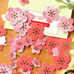 Kawaii Золотая фольга наклейки с цветами Милые Сливы Cherry Blossom декоративные клейкие канцелярские наклейки Скрапбукинг дневник альбомы сделай