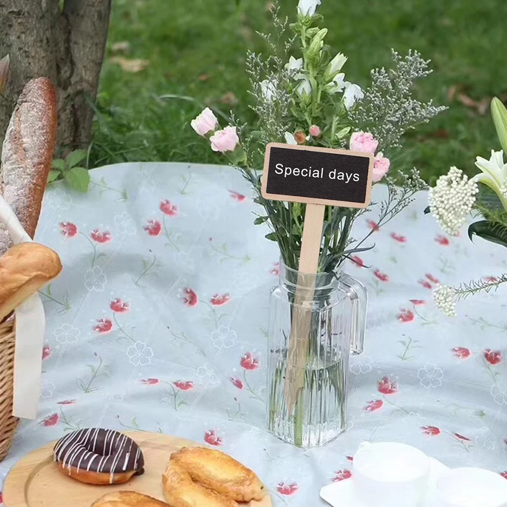 

10Pcs Mini Small T-type Markers Plant Stakes Message Chalkboard Flower Name Tags Wood Plate Labels Writing Notice Message Paint