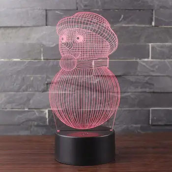 

Home Bedroom Atmosphere Decorative Snowman Shape 10,000 Hours light 3D LED Night Home, Lamp Light 2.0W 5V