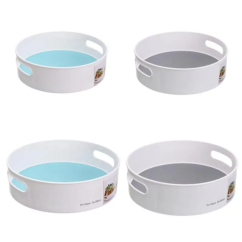 

Non-Slip Rotating Storage Tray Fruit Snack Dried Storage Plate Multifunctional Plastic Desktop Organizer for Kitchen Bathroom