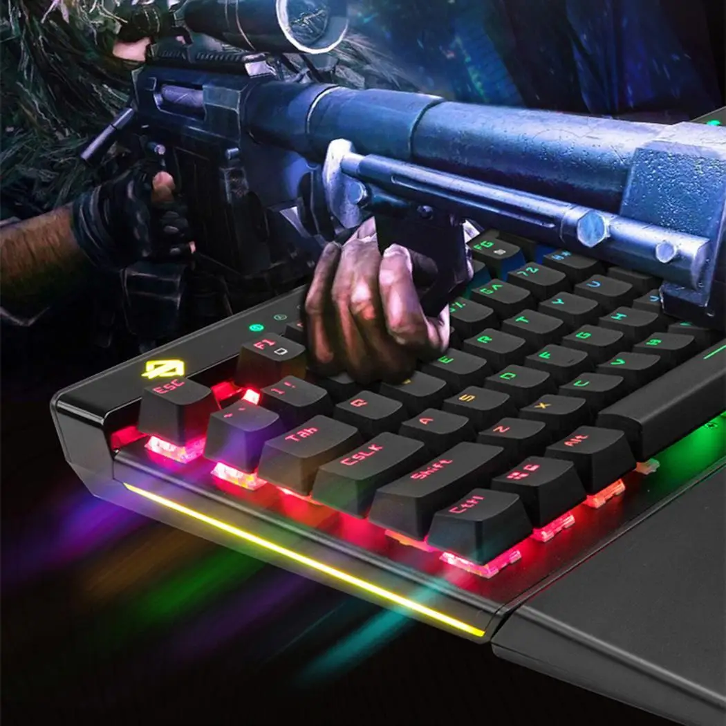 

Gaming Ergonomic LED Light USB Wired Keyboard for Yes Computer Fashion AK45 Home, Office 104+7 RGB Laptop
