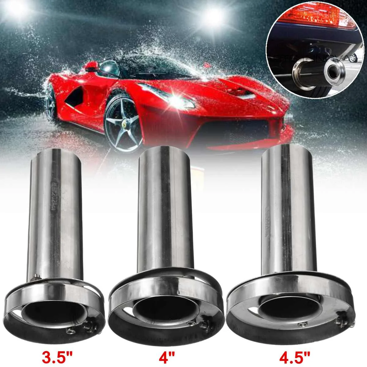 Universal Insert Removable T 304 Stainless Steel Exhaust Muffler pie Car Silencer Round Killer 4.5" 4" 3.5" Inoxidable Coche|Mufflers| - AliExpress