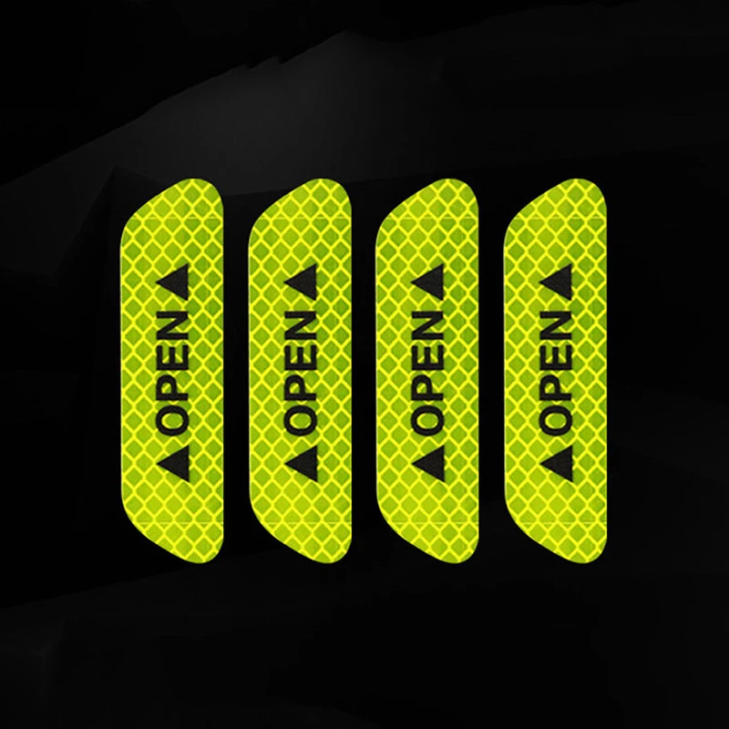 

4pcs Kit Car Safety Reflective Tape Sticker Door Open Warning Stickers Reflector
