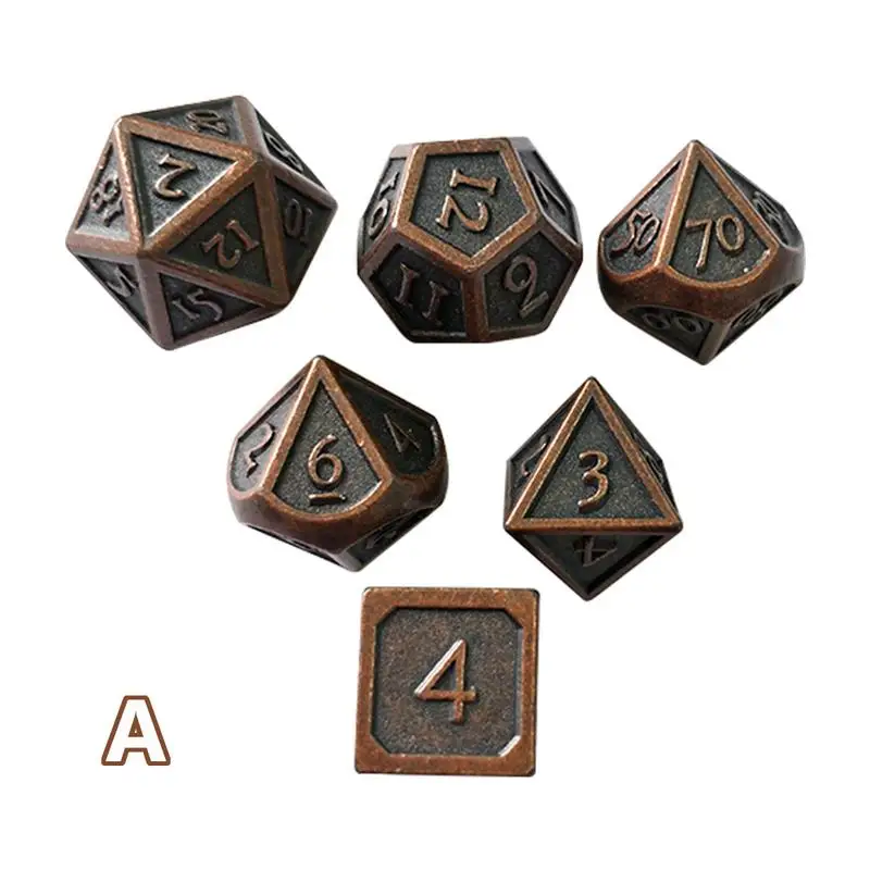 7 قطعة/المجموعة الإبداعية RPG النرد D & D المعادن مجموعة نرد ل الزنزانات التنينات مبتكرة المعادن مجموعة نرد الترفيه لعبة