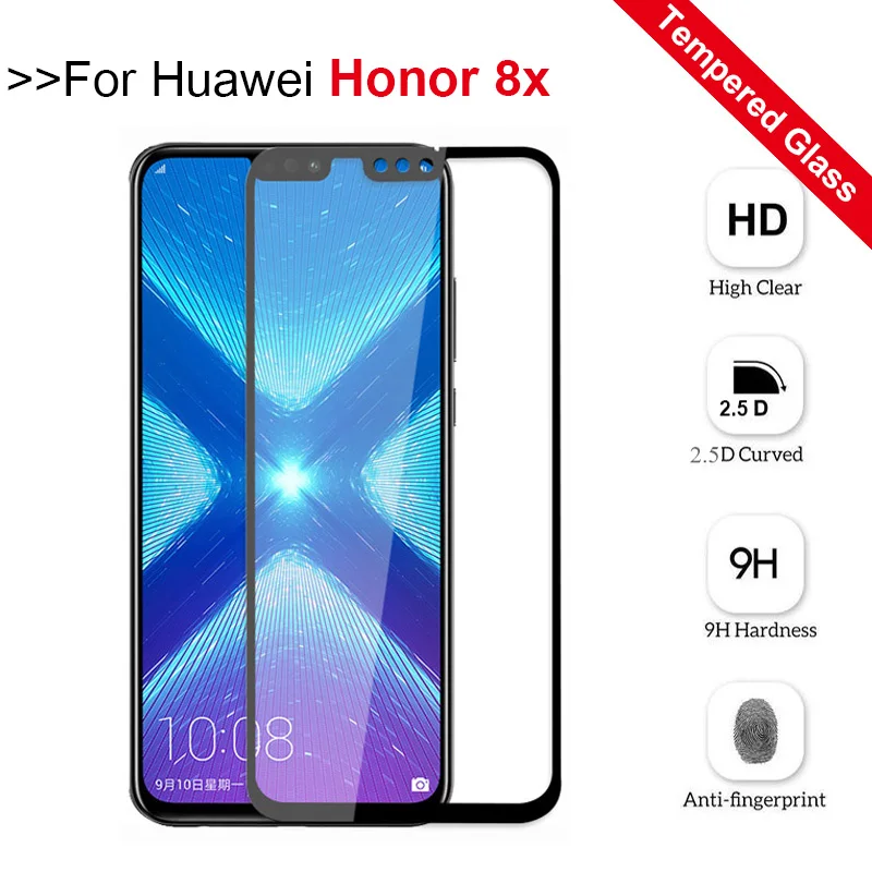 Защитное стекло для huawei honor 8x Защитная пленка для экрана закаленное стекло для huawey honer 8x8 x полное покрытие trempe verre honor 8x