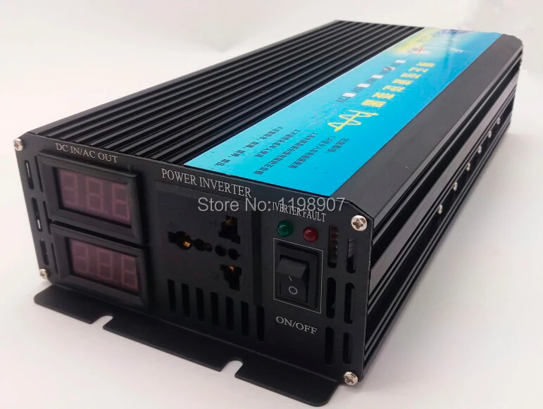 

2000W Pure Sine Wave Car Power Inverter DC12V/24V/48V To AC220V Double Digital Display Power Converter Booster For DIY