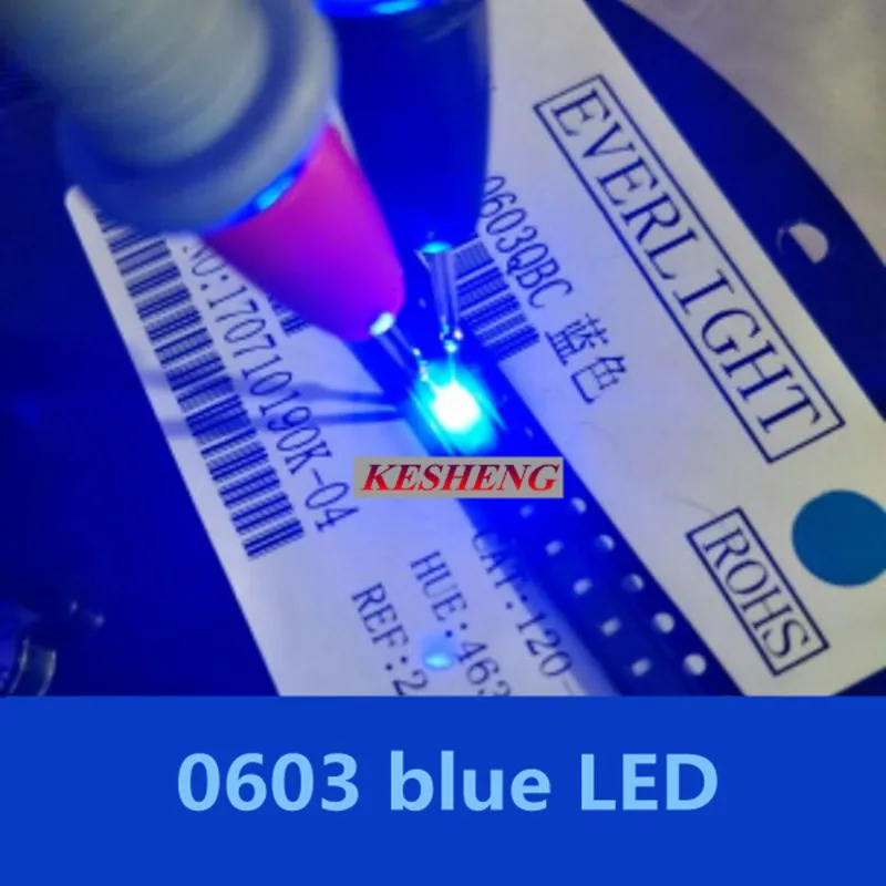 Маленькие синие лампы 0603 SMD светодиодный 0603 синий светильник светящиеся диоды 460-470nm 1000 шт