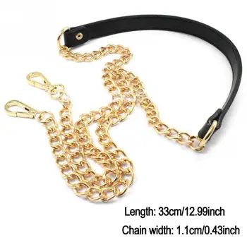 

Bag Chain Replacement Metal+PU Leather Strap for DIY Handbag Shoulder Bag 120cm