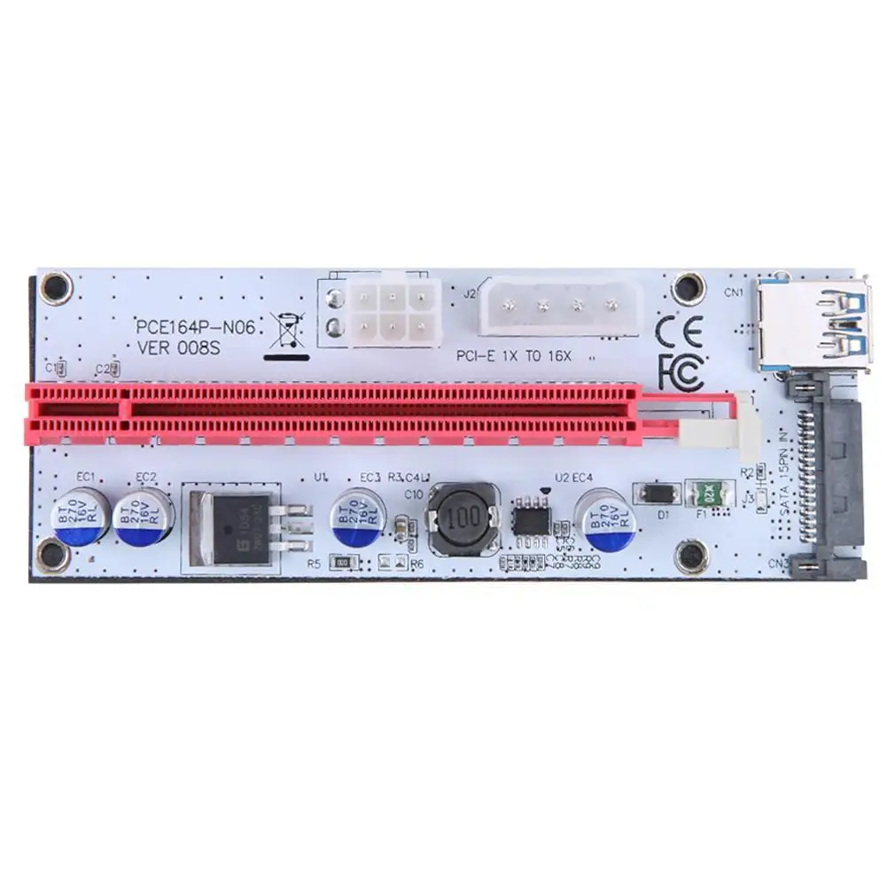 6 PCI-E 1X إلى 16x USB 3.0 موسع GPU الناهض كابل فير 008 تزوير التعدين Ethereum
