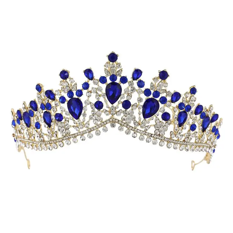 1 шт корона сплав Свадебные Стразы винтажная большая корона головной убор для невесты