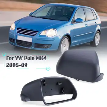 

Black Wing Caps Mirror Covers For VW For Volkswagen For Polo MK4 Fl 2005 2006 2007 2008 2009 Passenger Driver Mirror Cap