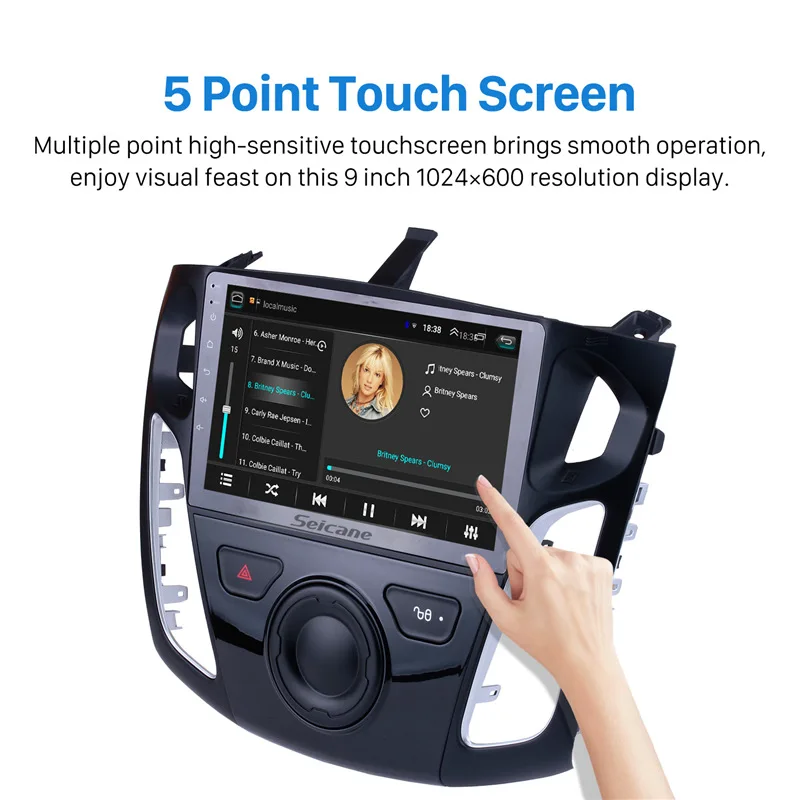 Мультимедийный плеер Seicane 2Din Android 9 0 дюймов GPS Bluetooth Wi Fi автомобильное радио