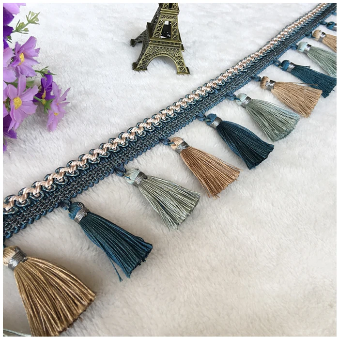 

YY-tesco 1yards/lot 8.5cm Wide Curtain Fringe Trim Tassel Trimming For Diy Latin Dress Stage Clothes Accessories Lace Ribbon