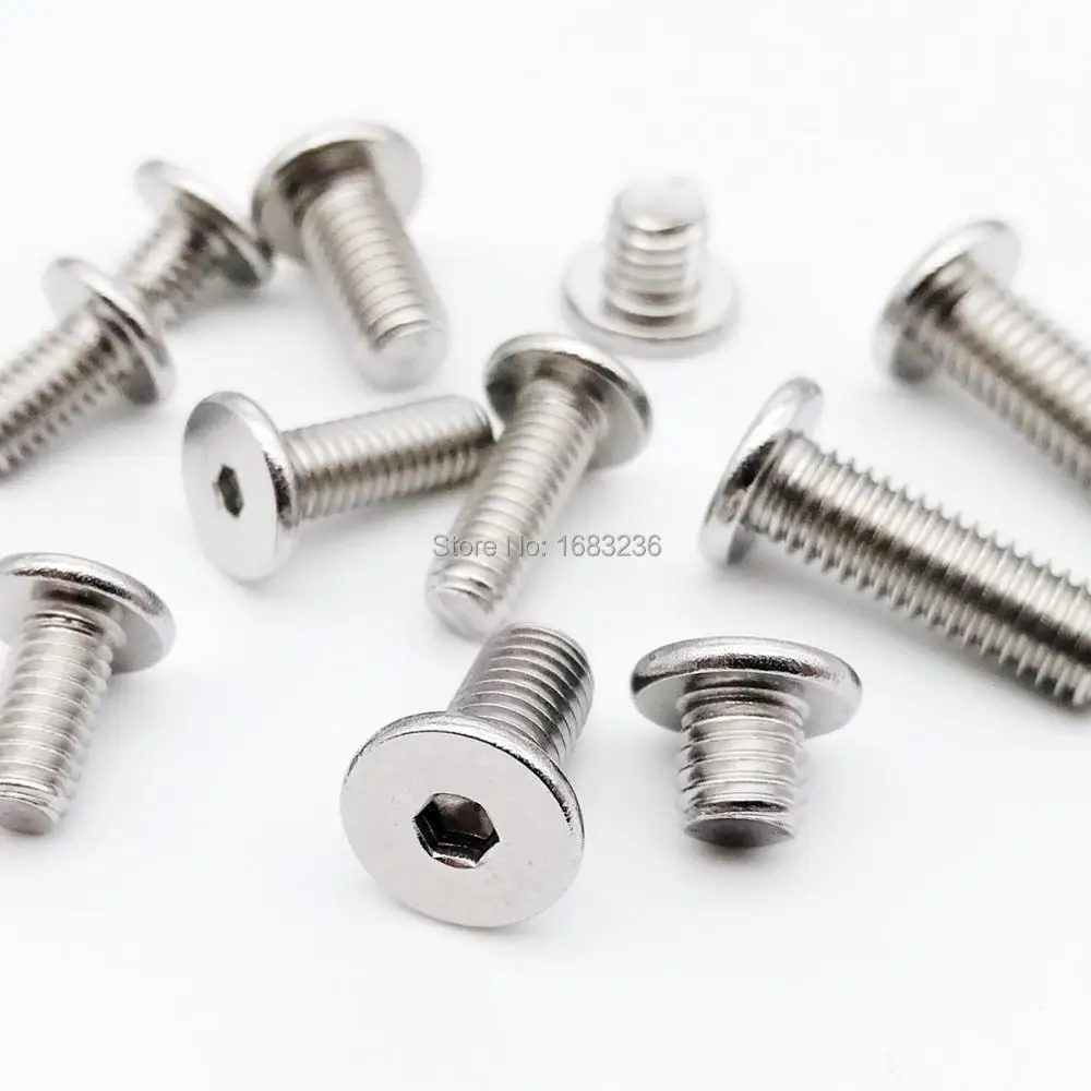 

10/50X M2 M2.5 M3 M4 M5 M6 A2 304 stainless steel Hex Hexagon Socket Ultra Thin Super Low Short Flat Wafer Head Allen Screw Bolt