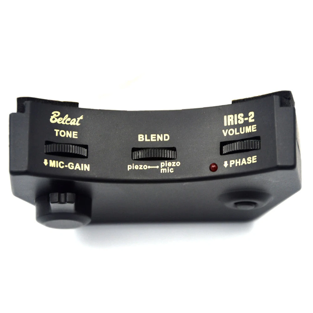 

Belcat IRIS-2 Guitar Soundhole Pickup Sound Hole Preamp Equalizer 1 Volume 1 Tone EQ 1 Piezo & C-MIC Blender