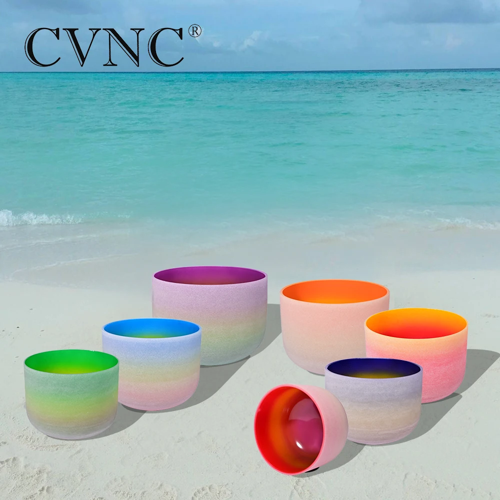 

CVNC 6-12 Inch 7 Chakra Quartz Crystal Singing Bowl CDEFGAB Set