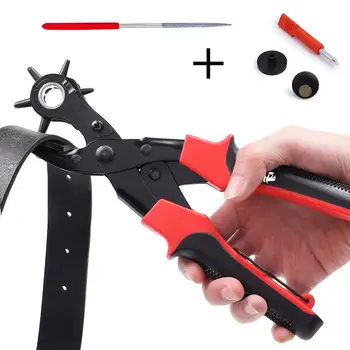 

BIFI-Hole Punch Plier, Revolving Heavy Duty Leather Hole Punching Tool for Belts, Purses, Watch Bands and More, 6 Sizes- 2mm,